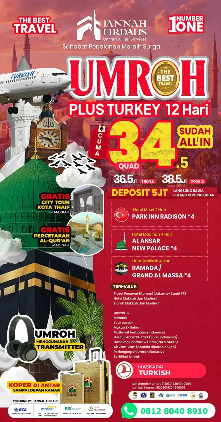 Paket Umroh Plus Turki Jannah Firdaus
