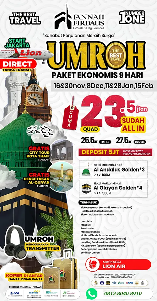 paket umroh ekonomis Jannah Firdaus